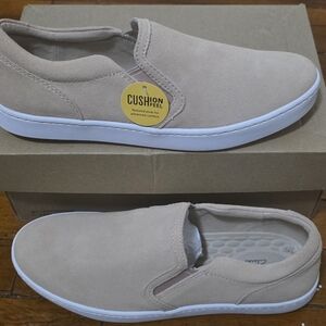 Clarks Beige Slip-On Loafers
